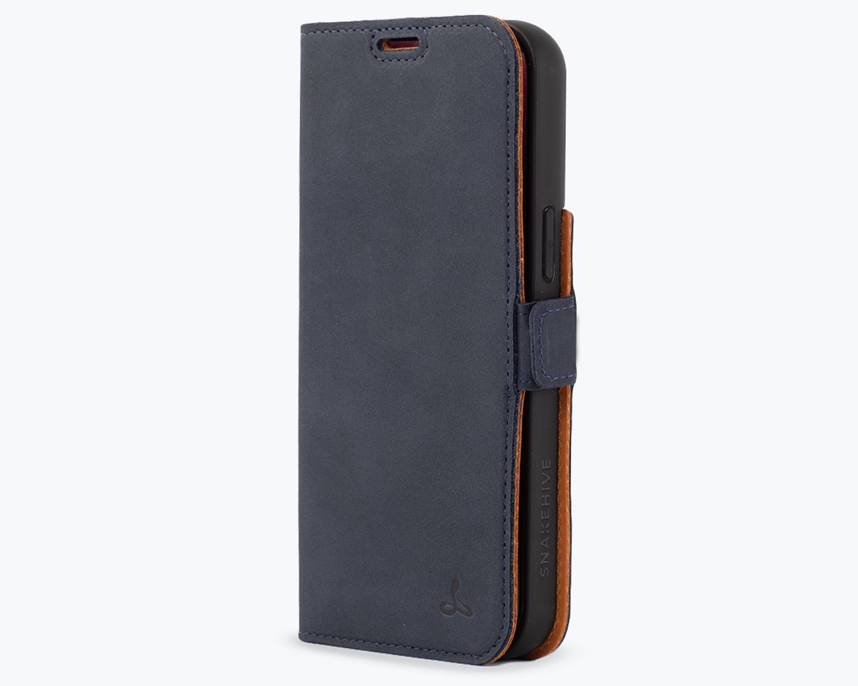 Apple iPhone 14 Pro Max - Vintage Leather Wallet (Side Clasp) - Navy