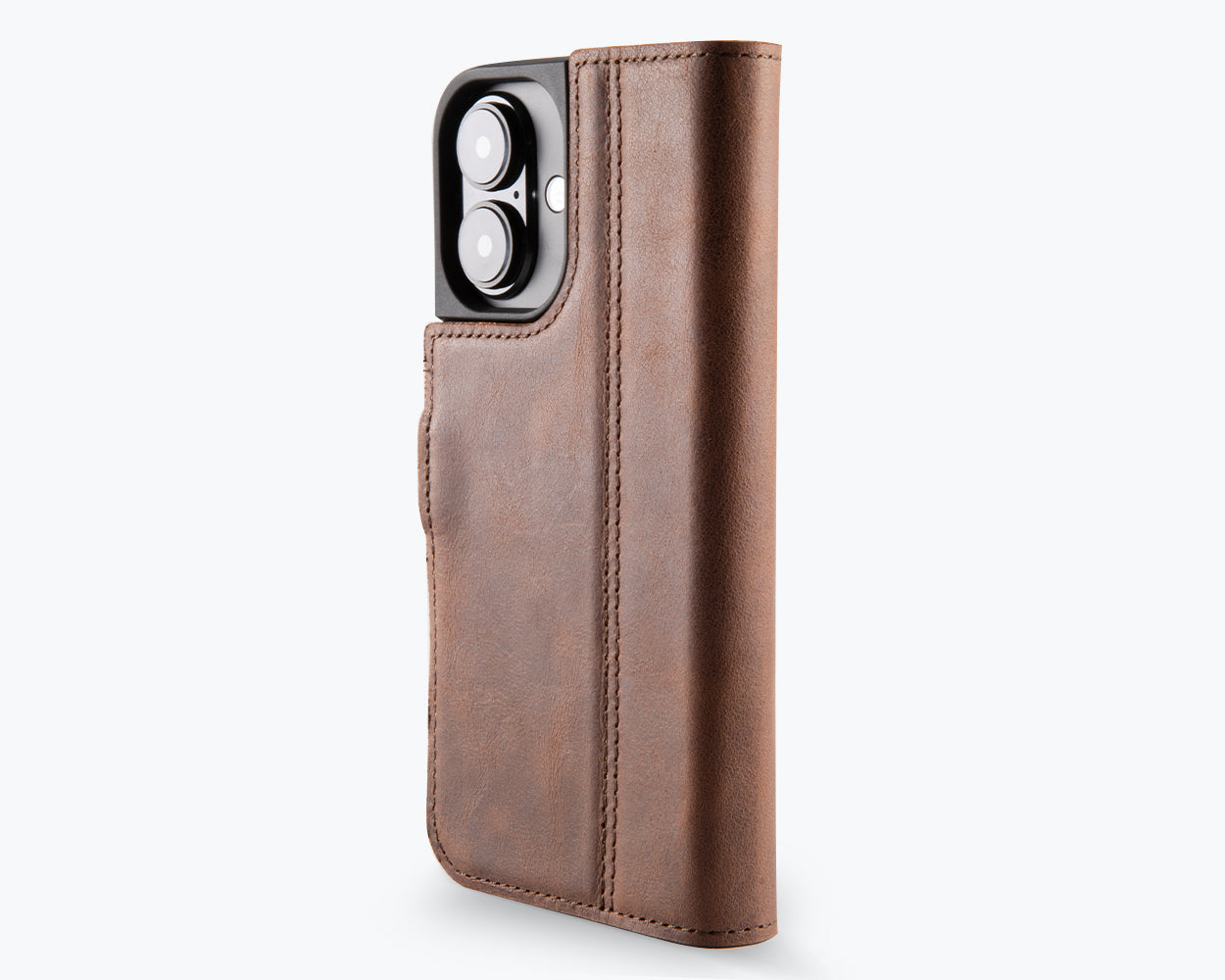 Apple iPhone 16e - Vintage Leather Wallet Phone Case